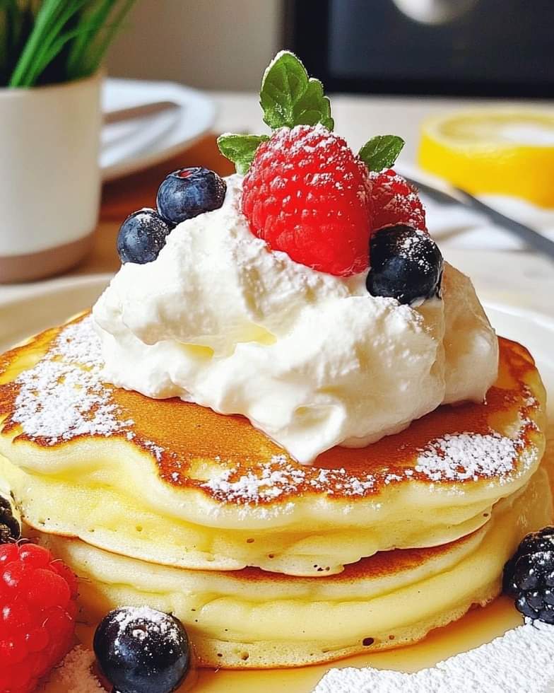 Lemon-Blueberry Ricotta Pancakes